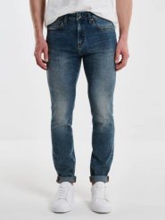 Jeansy męskie z przetarciami granatowe Ervad 750. Niebieskie jeansy męskie BIG STAR, z denimu, retro. W wyprzedaży za 249.99 zł.