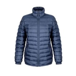 Damska Watowana Kurtka Ice Bird (wodoodporna I Wiatroodporna). Niebieskie kurtki sportowe damskie RESULT, xl, bez wzorów, z puchu, bez ramiączek, bez kaptura, trekkingowe. Za 207.99 zł.