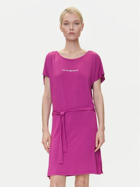 Emporio Armani Sukienka codzienna EW000783 AF12192 UA227 Różowy Regular Fit. Czerwone sukienki damskie Emporio Armani, na co dzień, s, bez wzorów, z wiskozy, bez kołnierzyka, bez ramiączek, proste. Za 239.99 zł.