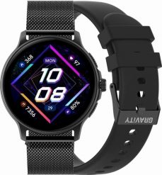 Smartwatch Gravity GT12-1 Czarny (GT12-1). Czarne zegarki smartwatch Gravity, bez wzorów. Za 166.62 zł.