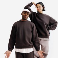 Bluza z okrągłym dekoltem unisex Elementals. Brązowe bluzy damskie Decathlon, xl, bez wzorów, z bawełny, bez ramiączek, bez kaptura. Za 149.99 zł.