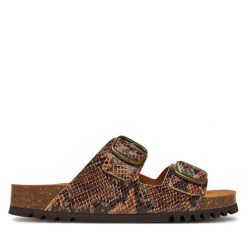 Klapki Scholl. Brązowe klapki damskie Scholl, bez wzorów, bez obcasa, bez zapięcia. Za 219.99 zł.