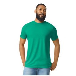 Koszulka Unisex Dla Dorosłych Softstyle CVC. Zielone bluzki damskie GILDAN, xl, bez wzorów, sportowe, bez kołnierzyka, bez ramiączek. Za 40.99 zł.