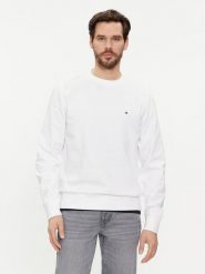 Tommy Hilfiger Bluza Flag Logo MW0MW32735 Biały Regular Fit. Białe bluzy męskie Tommy Hilfiger, m, bez wzorów, z bawełny, bez ramiączek, bez kaptura. Za 329.99 zł.