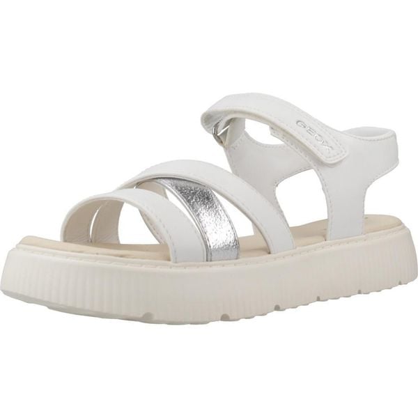 Sandały GEOX J SANDAL KODETTE GIR Biały. Białe sandały damskie Geox, na lato, bez wzorów, z syntetyku, bez zapięcia. Za 174.99 zł.