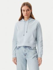 Guess Jeans Bluza W5GQ22 K68I4 Błękitny Regular Fit. Niebieskie bluzy damskie Guess Jeans, xl, z aplikacjami, z bawełny, bez ramiączek, bez kaptura. Za 199.99 zł.