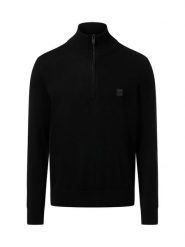BOSS Orange sweter z dzianiny z kaszmirem - Kanobix Mężczyźni Bawełna czarny, S. Czarne swetry męskie BOSS Orange, m, bez wzorów, z bawełny, bez kołnierzyka, bez ramiączek. Za 479.95 zł.