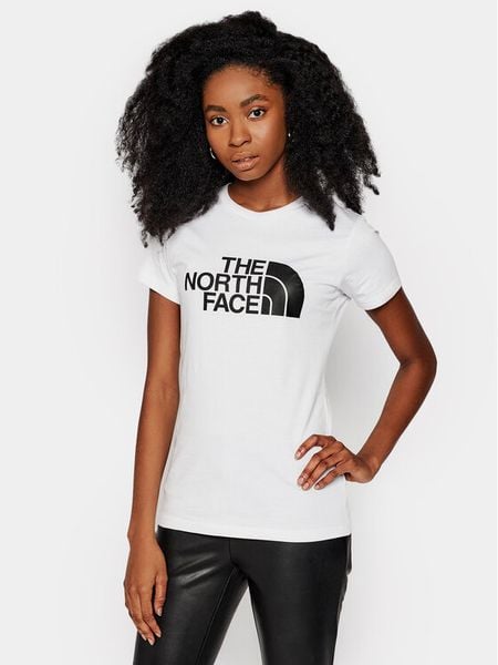 The North Face T-Shirt Easy Tee NF0A4T1Q Biały Slim Fit. Białe t-shirty damskie The North Face, s, bez wzorów, z bawełny, bez kołnierzyka, bez ramiączek. Za 159.99 zł.