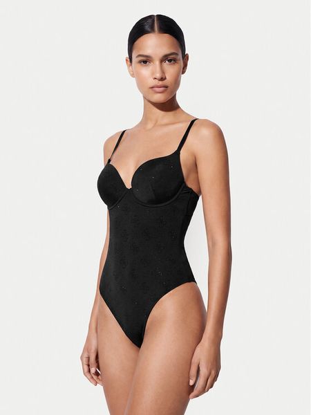 Guess Body O6BM03 K4994 Czarny. Czarne body Guess, z aplikacjami, z syntetyku. Za 369.99 zł.