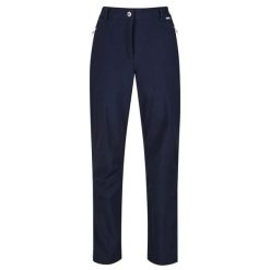 Damskie Spodnie Trekkingowe Softshell Geo II. Niebieskie spodnie sportowe damskie Regatta, na lato, bez wzorów, z softshellu, sportowe, trekkingowe. Za 204.99 zł.