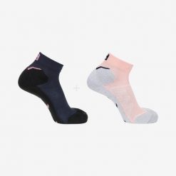 Skarpety sportowe do biegania Salomon Speedcross Ankle 2 pary. Czarne skarpetki damskie Salomon, bez wzorów. Za 105.00 zł.