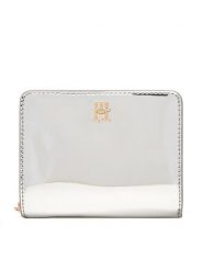 Tommy Hilfiger Portfel Med Za W/Flap Met AW0AW18037 Srebrny. Szare portfele damskie Tommy Hilfiger, ze skóry. Za 299.99 zł.