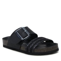 Klapki Dr. Brinkmann. Czarne klapki damskie Dr. Brinkmann, bez wzorów, bez obcasa, bez zapięcia. Za 259.99 zł.