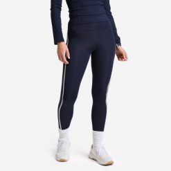 Legginsy fitness damskie Domyos. Niebieskie legginsy damskie DOMYOS, bez wzorów, z elastanu. Za 129.99 zł.