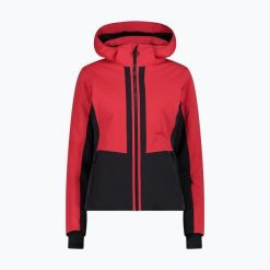 Kurtka narciarska damska CMP 35W0266 Zip Hood. Czerwone kurtki sportowe damskie CMP, na zimę, bez wzorów, bez ramiączek, bez kaptura, narciarskie. Za 1,049.00 zł.