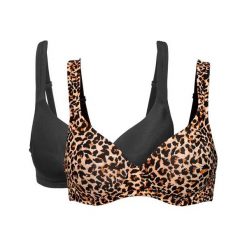 Cellbes Biustonosz Sara 2 Pack w cętki czarny female ze wzorem/czarny 70A. Czarne bielizna sportowa damska Cellbes, bez wzorów. Za 159.00 zł.