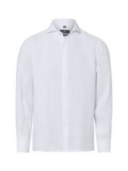 Nils Sundström koszula lniana Mężczyźni Slim Fit len biały, XXL. Białe koszule męskie Nils Sundström, m, bez wzorów, ze lnu, bez kołnierzyka, bez ramiączek. Za 229.95 zł.