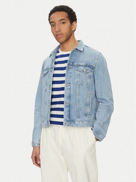 Tommy Hilfiger Kurtka jeansowa MW0MW38956 Niebieski Regular Fit. Niebieskie kurtki męskie Tommy Hilfiger, l, bez wzorów, z bawełny, bez kaptura. Za 329.99 zł.