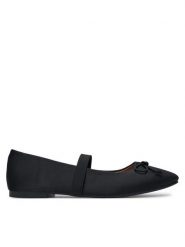 DeeZee Baleriny 9-125-1 Czarny. Czarne balerinki damskie DeeZee, bez wzorów, z materiału, bez obcasa, bez zapięcia. Za 89.99 zł.