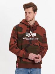 Alpha Industries Bluza Basic 178312C Brązowy Regular Fit. Brązowe bluzy męskie Alpha Industries, l, bez wzorów, z bawełny, bez ramiączek, bez kaptura. Za 209.99 zł.