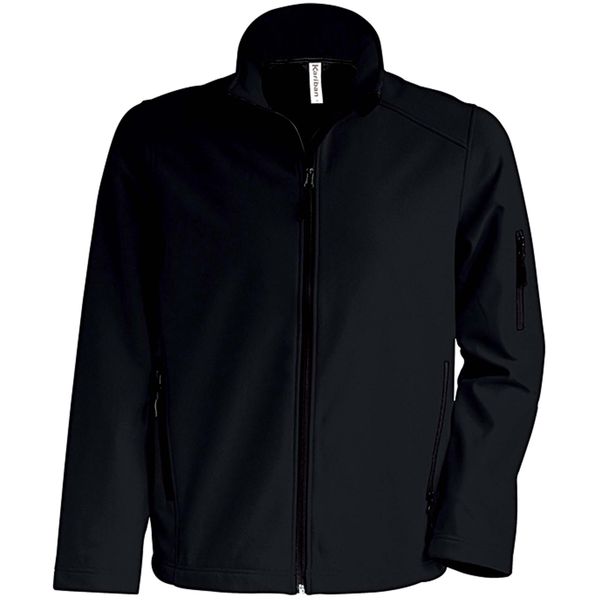 Kurtka Juneor Kariban Softshell. Czarne kurtki męskie KARIBAN, m, bez wzorów, z elastanu, bez kaptura. Za 192.50 zł.