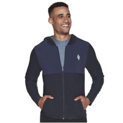 Bluza dresowa sportowa męska Skechers Ultra Go Lite Full Zip Hoodie. Niebieskie bluzy sportowe męskie Skechers, m, bez wzorów, z dresówki, bez kaptura. Za 229.99 zł.