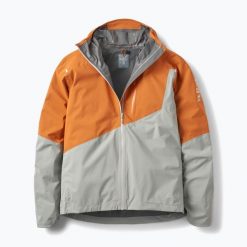 Kurtka przeciwdeszczowa męska Rab Downpour Trail Light. Szare kurtki męskie RAB, l, bez wzorów, bez kaptura. Za 729.99 zł.