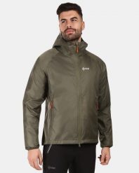 Outdoorowa wodoodporna kurtka Kilpi JALUU-U. Zielone kurtki męskie Kilpi, xl, bez wzorów, z materiału, bez kaptura. Za 292.95 zł.