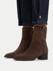 Lasocki Botki CEO-WI40-FRETTA-01 Brązowy. Brązowe botki damskie Lasocki, bez wzorów, ze skóry, bez obcasa, na słupku, bez zapięcia. Za 279.99 zł.