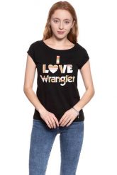 WRANGLER T SHIRT DAMSKI I LOVE TEE BLACK W700LEA01 112130872. Czarne t-shirty damskie Wrangler, xs, bez wzorów, bez kołnierzyka, bez ramiączek. W wyprzedaży za 39.99 zł.