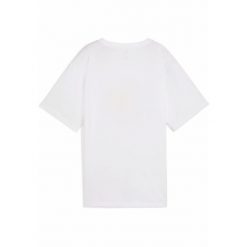 Damska koszulka GRAPHICS Relaxed Fruity PUMA White. Białe bluzki damskie Puma, s, bez wzorów, z gumy, sportowe, bez kołnierzyka, bez ramiączek. W wyprzedaży za 104.00 zł.