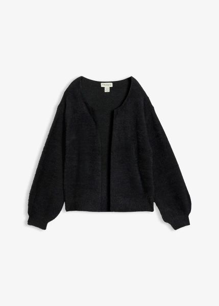 Gruby kardigan. Czarne kardigany damskie bonprix, bez wzorów, bez kołnierzyka. Za 139.99 zł.