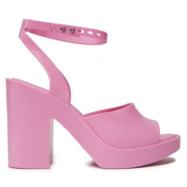 Sandały Melissa. Czerwone sandały damskie Melissa, bez wzorów, bez obcasa, na słupku, bez zapięcia. Za 459.99 zł.