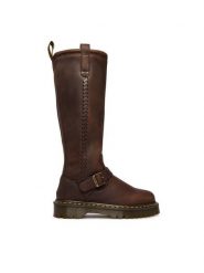 Dr. Martens Kozaki ANISTONE KNEE HIGH CRAZY HORSE DM41871200 Brązowy. Brązowe kozaki damskie Dr. Martens, bez wzorów, ze skóry, bez obcasa, na płaskiej podeszwie, bez zapięcia. Za 1,179.00 zł.