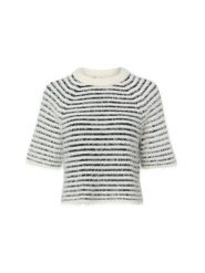 Opus Damski sweter z dzianiny z zawartością wełny - Pairy Kobiety biały|czarny w paski, 36. Białe swetry nierozpinane damskie Opus, bez wzorów, z dzianiny, sportowe, bez kołnierzyka, bez ramiączek. Za 399.95 zł.