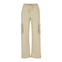 Spodnie Cargo Damskie Wiskoza Prosta Nogawka. Brązowe spodnie sportowe damskie Urban Classics, bez wzorów, z wiskozy, sportowe, długie. Za 256.99 zł.