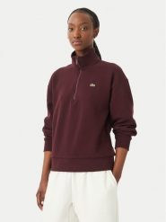 Lacoste Bluza SF5271 Brązowy ciemny Regular Fit. Brązowe bluzy damskie Lacoste, bez wzorów, z syntetyku, bez ramiączek, bez kaptura. Za 729.99 zł.