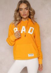 Pomarańczowa Polarowa Bluza z Kapturem i Nadrukiem na Przodzie Irattisa. Brązowe bluzy damskie Renee, xl, bez wzorów, z bawełny, bez ramiączek, z kapturem. Za 99.99 zł.