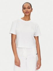 Guess T-Shirt V5GI00 I3Z14 Biały Boxy Fit. Białe t-shirty damskie Guess, m, z aplikacjami, z bawełny, bez kołnierzyka, bez ramiączek. Za 99.99 zł.
