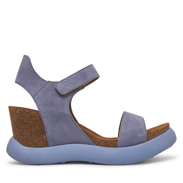 Sandały Fly London. Fioletowe sandały damskie Fly London, bez wzorów, bez obcasa, na koturnie, bez zapięcia. Za 359.99 zł.