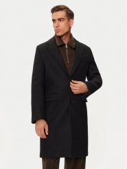 AMI Paris Płaszcz wełniany HCO010.WV0049 Czarny Regular Fit. Czarne płaszcze męskie AMI PARIS, na zimę, m, bez wzorów, z wełny, bez kołnierzyka, bez kaptura. Za 4,099.00 zł.