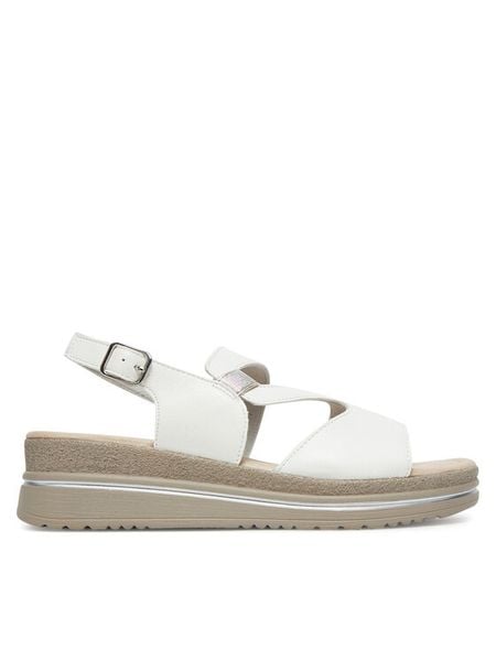 Clara Barson Sandały WS2506-04 Biały. Białe sandały damskie Clara Barson, bez wzorów, z materiału, bez obcasa, na koturnie, bez zapięcia. Za 119.99 zł.