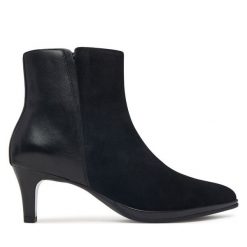Botki Ara. Czarne botki damskie Ara, bez wzorów, bez obcasa, na słupku, bez zapięcia. Za 624.99 zł.