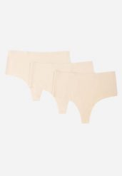 Beżowe 3-Pack Majtki Bezszwowe Typu Stringi High Waist Cinossa. Brązowe majtki damskie Renee, z satyny. Za 49.99 zł.