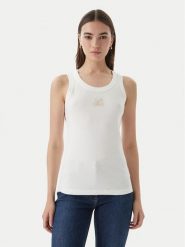 Luisa Spagnoli Top Bordo 543281 Biały Slim Fit. Białe topy damskie Luisa Spagnoli, xl, bez wzorów, z bawełny, bez kołnierzyka, bez ramiączek. Za 417.99 zł.