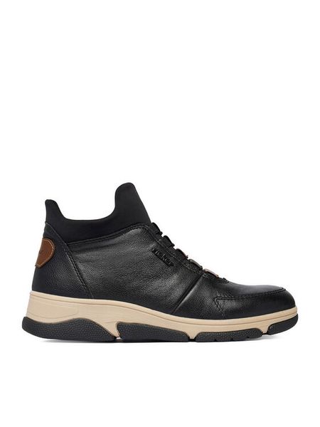 Rieker Botki CEO-L5651-00 Czarny. Czarne botki damskie Rieker, bez wzorów, ze skóry, bez obcasa, na płaskiej podeszwie, bez zapięcia. Za 399.99 zł.