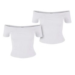 Top Na Ramiączkach Z Organicznej Bawełny W Prążki Dla Kobiet (zestaw 2 Sztuk). Białe topy damskie Urban Classics, l, bez wzorów, z bawełny, sportowe, bez kołnierzyka, bez ramiączek. Za 85.99 zł.