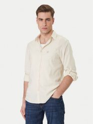 Guess Koszula F6GH06 WG3L0 Beżowy Regular Fit. Brązowe koszule męskie Guess, l, z aplikacjami, ze lnu, bez kołnierzyka, bez ramiączek. Za 369.99 zł.