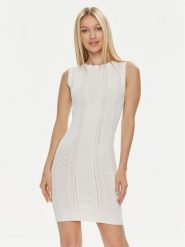 Guess Sukienka dzianinowa Es Sl Adaline W4GK11 Z2U00 Écru Slim Fit. Sukienki damskie Guess, l, z aplikacjami, z dzianiny, bez kołnierzyka, bez ramiączek. Za 329.99 zł.