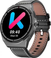 Smartwatch Kumi GT5 Max Czarno-brązowy (KU-GT5M/GY). Brązowe zegarki smartwatch Kumi, bez wzorów. Za 195.63 zł.